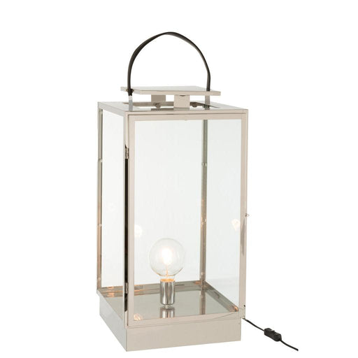 Tafellamp Zilver Glas 30 cm-Tafellampen-J-Line