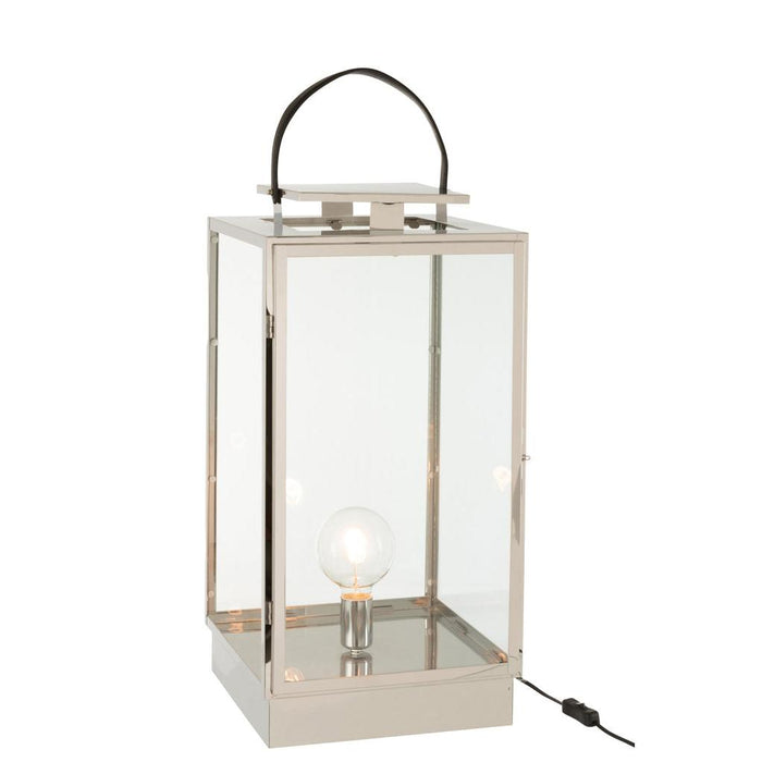 Tafellamp Zilver Glas 30 cm-Tafellampen-J-Line