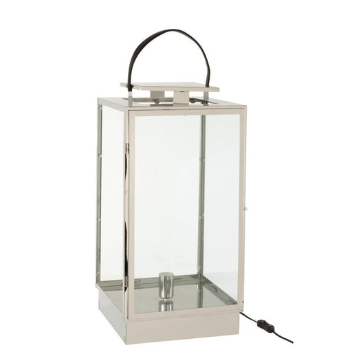 Tafellamp Zilver Glas 30 cm-Tafellampen-J-Line