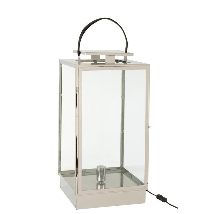 Tafellamp Zilver Glas 30 cm-Tafellampen-J-Line