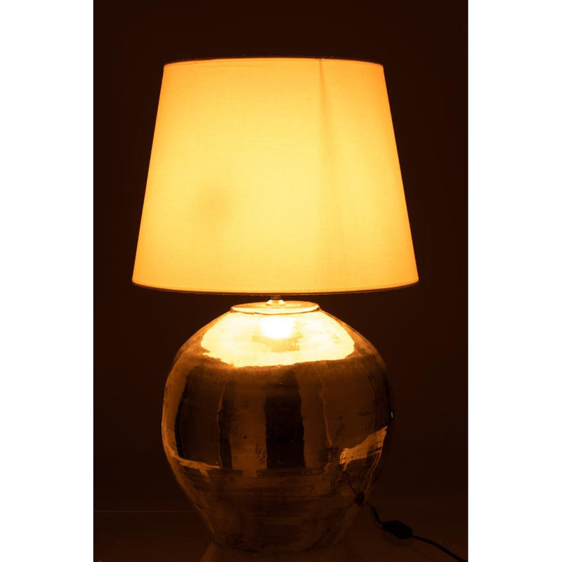 Tafellamp Zilver Glaze 37 cm 37x37x73 cm-Tafellampen-J-Line