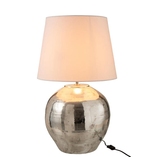 Tafellamp Zilver Glaze 37 cm-Tafellampen-J-Line