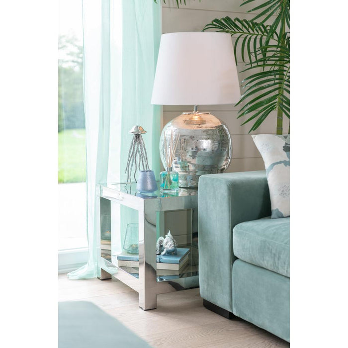 Tafellamp Zilver Glaze 37 cm-Tafellampen-J-Line
