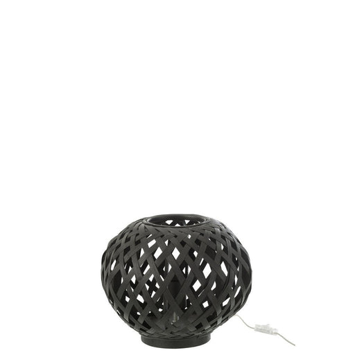 Tafellamp Zwart Bamboe 30 cm 30x30x24.5 cm-Tafellampen-J-Line