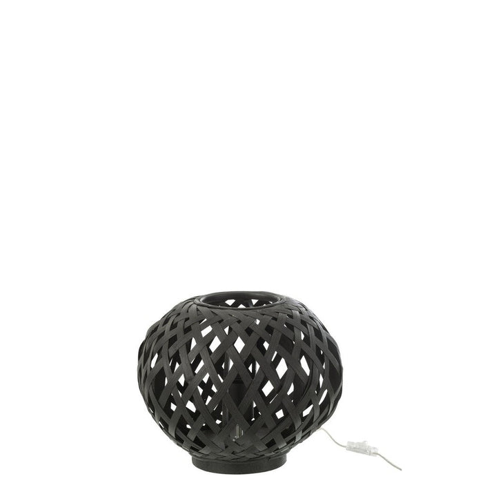 Tafellamp Zwart Bamboe 30 cm 30x30x24.5 cm-Tafellampen-J-Line