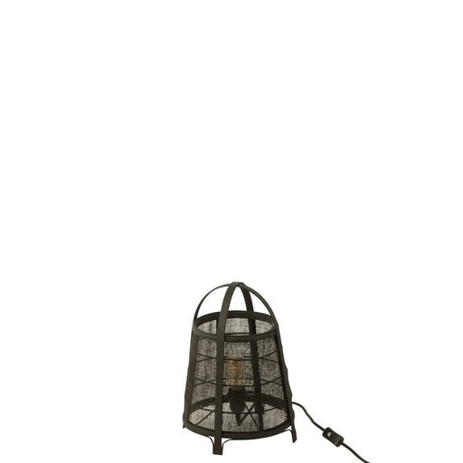 Tafellamp Zwart Bamboe S 26 cm-Tafellampen-J-Line