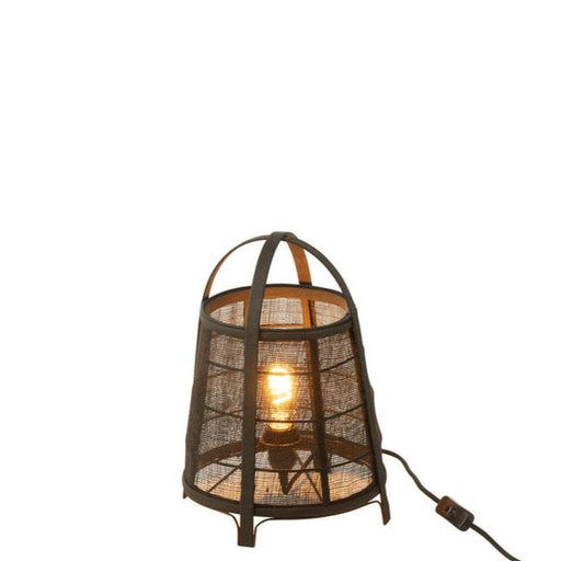 Tafellamp Zwart Bamboe S 26 cm-Tafellampen-J-Line