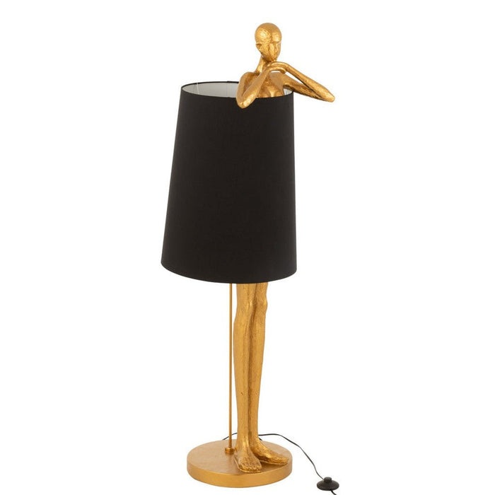 Tafellamp Zwart Calcium carbona 43 cm-Tafellampen-J-Line