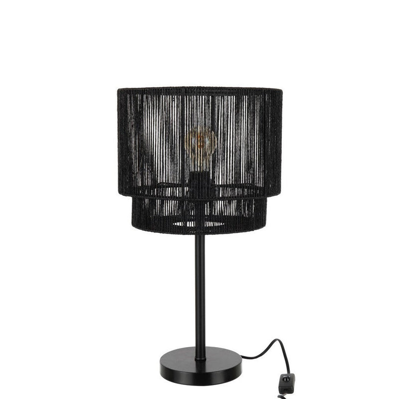 Tafellamp Zwart Ijzer 30 cm Zwart 29.5x29.5x52.5 cm-Tafellampen-J-Line