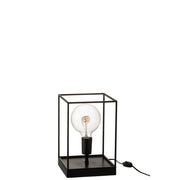Tafellamp Zwart Ijzer Rechthoekig 20 cm 20x20x30.5 cm-Tafellampen-J-Line