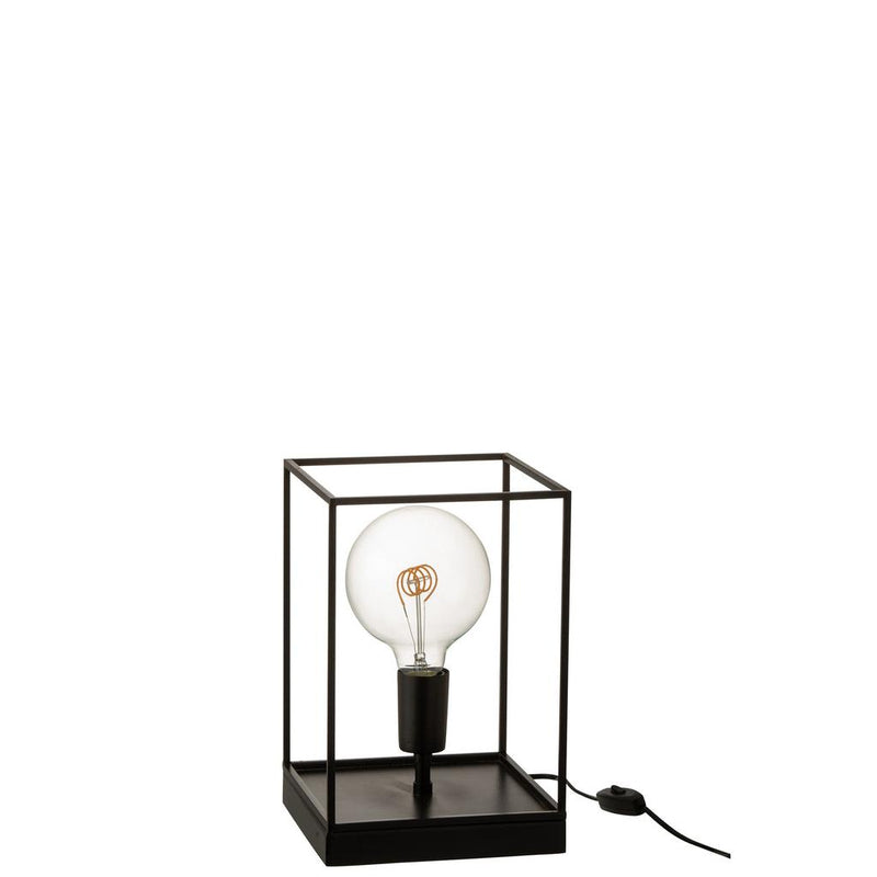 Tafellamp Zwart Ijzer Rechthoekig 20 cm 20x20x30.5 cm-Tafellampen-J-Line