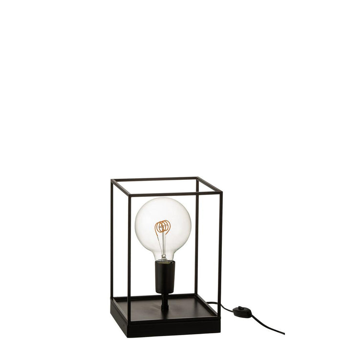 Tafellamp Zwart Ijzer Rechthoekig 20 cm 20x20x30.5 cm-Tafellampen-J-Line