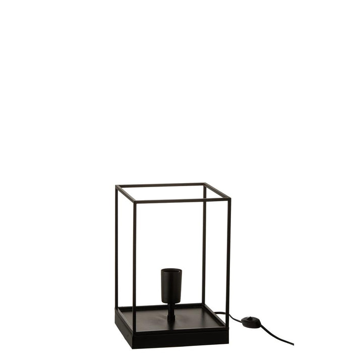 Tafellamp Zwart Ijzer Rechthoekig 20 cm 20x20x30.5 cm-Tafellampen-J-Line
