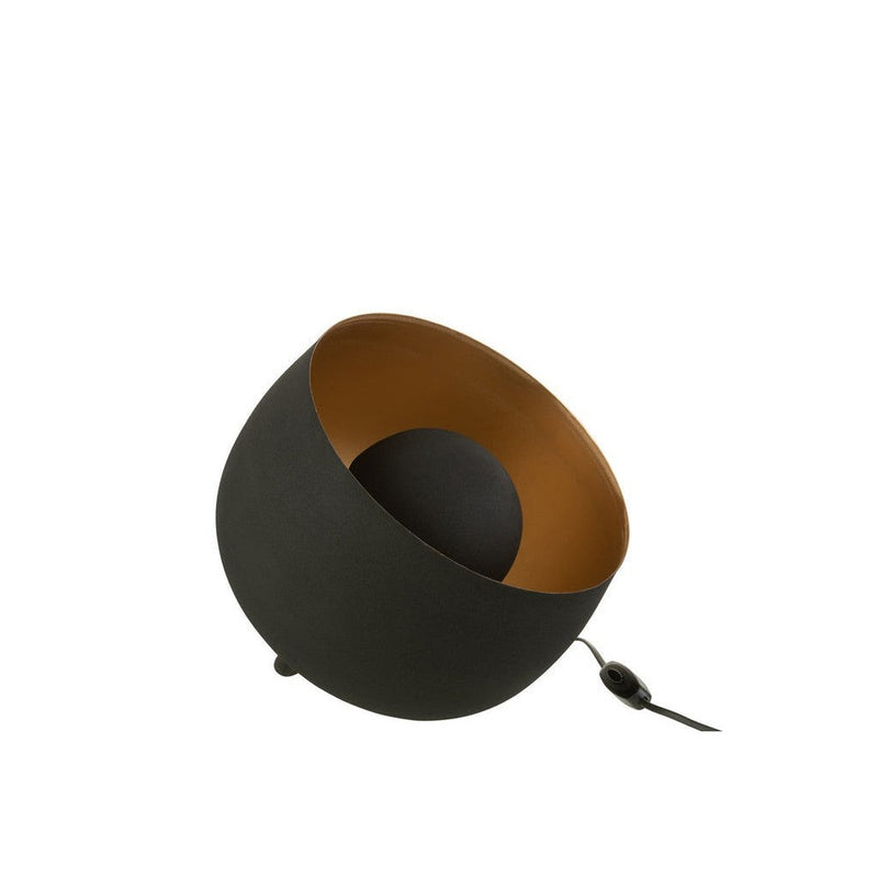 Tafellamp Zwart Ijzer Rond 28 cm 28x28x24 cm-Tafellampen-J-Line