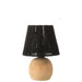 Tafellamp Zwart Katoen 16 cm-Tafellampen-J-Line