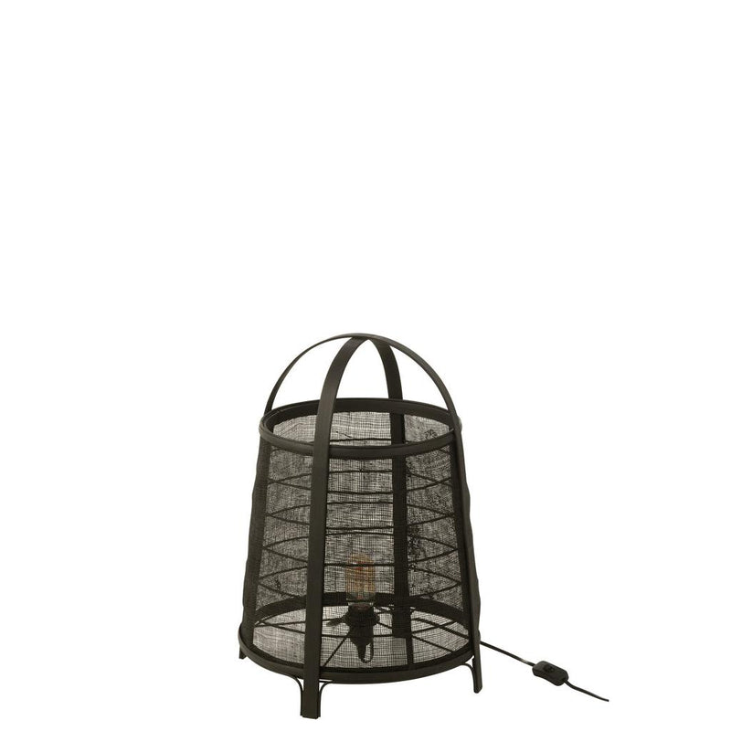 Tafellamp Zwart Katoen L 36 cm 36.5x36.5x52.5 cm-Tafellampen-J-Line