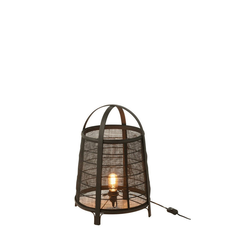Tafellamp Zwart Katoen L 36 cm 36.5x36.5x52.5 cm-Tafellampen-J-Line