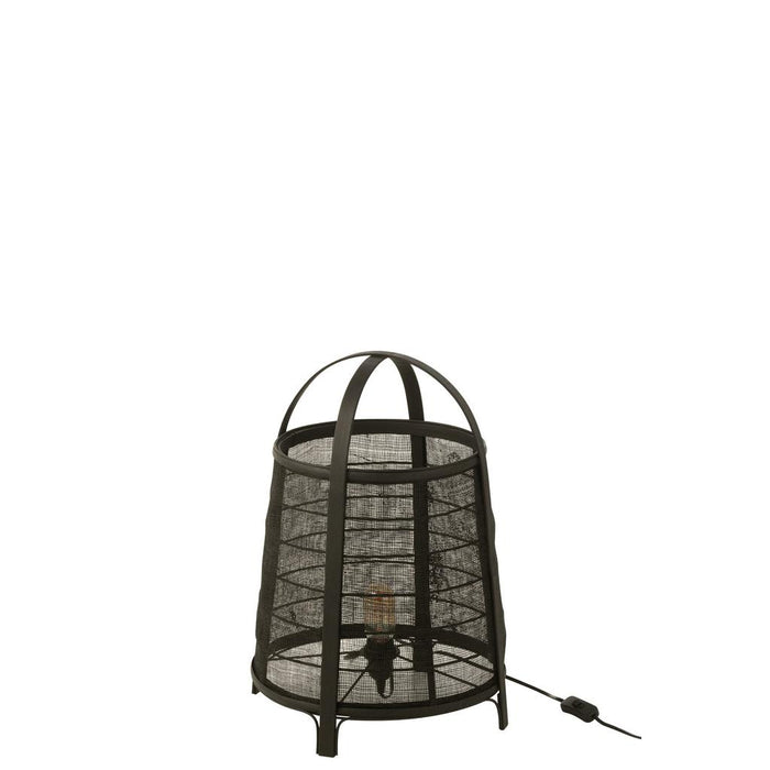 Tafellamp Zwart Katoen L 36 cm-Tafellampen-J-Line