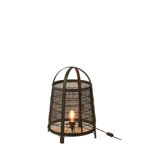 Tafellamp Zwart Katoen L 36 cm-Tafellampen-J-Line