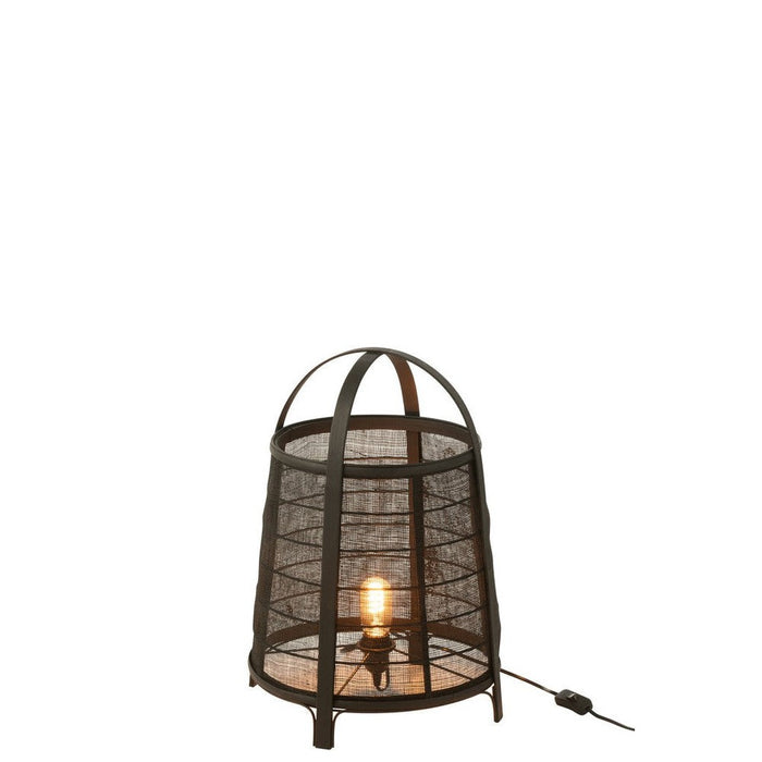 Tafellamp Zwart Katoen L 36 cm-Tafellampen-J-Line