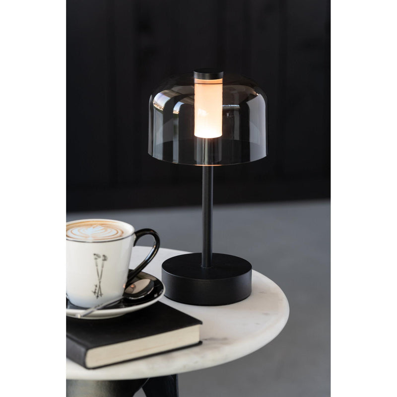 Tafellamp Zwart Kunststof 13 cm 13x13x24 cm-Tafellampen-J-Line
