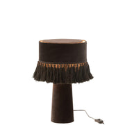 Tafellamp Zwart Kunststof Rond 25 cm 25x25x44 cm-Tafellampen-J-Line