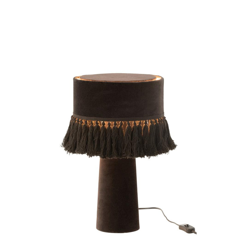 Tafellamp Zwart Kunststof Rond 25 cm 25x25x44 cm-Tafellampen-J-Line