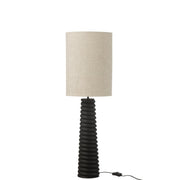 Tafellamp Zwart Linnen 25 cm 25x25x85 cm-Tafellampen-J-Line