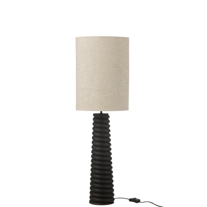 Tafellamp Zwart Linnen 25 cm 25x25x85 cm-Tafellampen-J-Line