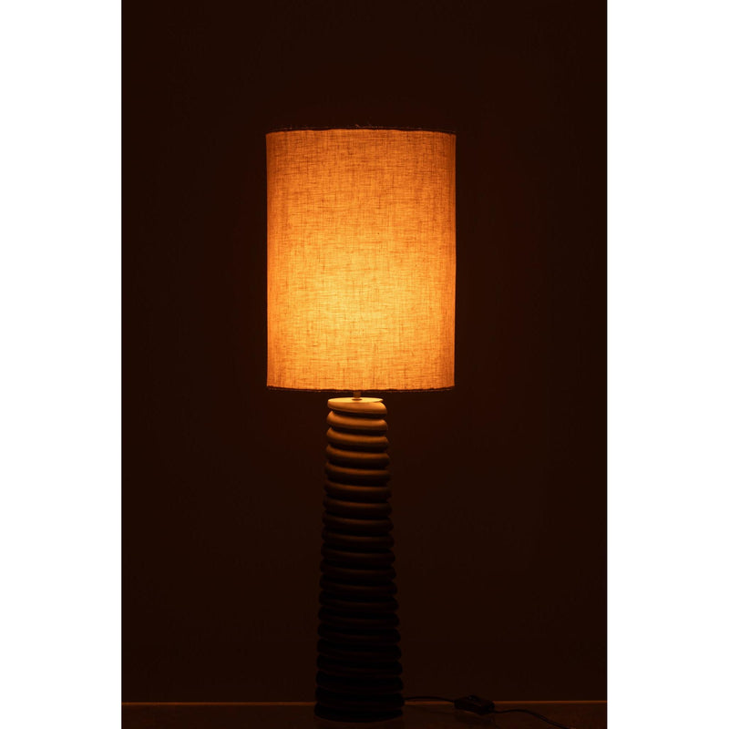Tafellamp Zwart Linnen 25 cm 25x25x85 cm-Tafellampen-J-Line