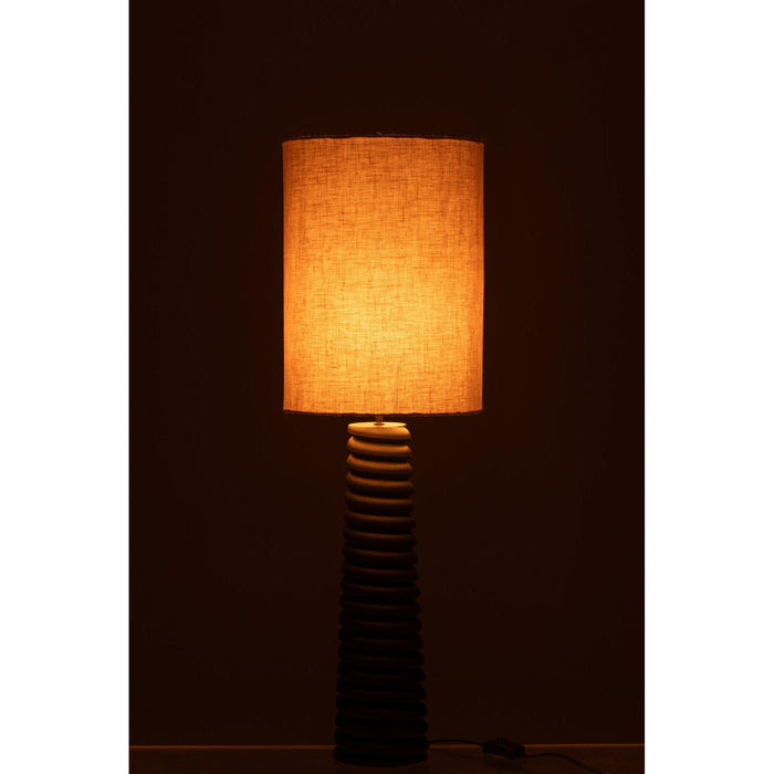 Tafellamp Zwart Linnen 25 cm 25x25x85 cm-Tafellampen-J-Line