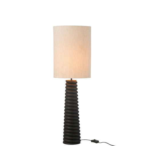 Tafellamp Zwart Linnen 25 cm 25x25x85 cm-Tafellampen-J-Line