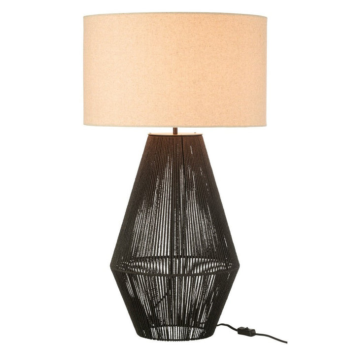 Tafellamp Zwart Linnen 45 cm 45x45x78 cm-Tafellampen-J-Line