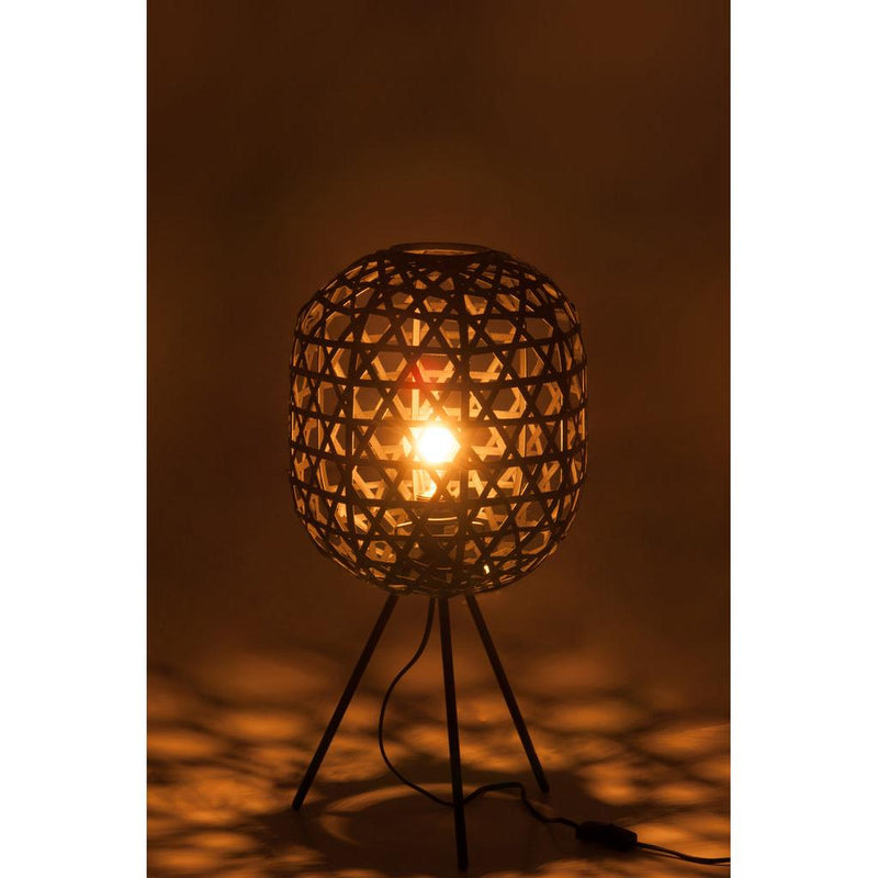 Tafellamp Zwart Metaal Rond 29 cm 29x29x59.5 cm-Tafellampen-J-Line