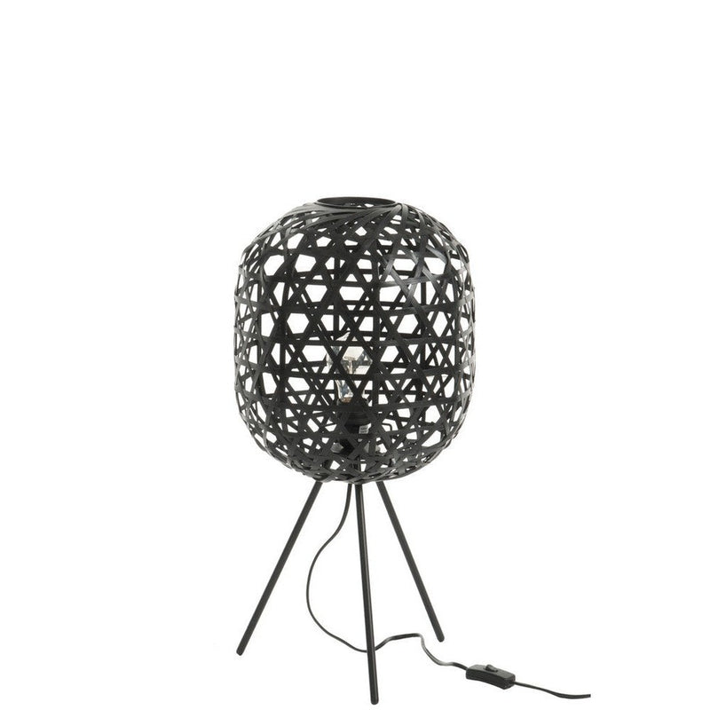 Tafellamp Zwart Metaal Rond 29 cm 29x29x59.5 cm-Tafellampen-J-Line