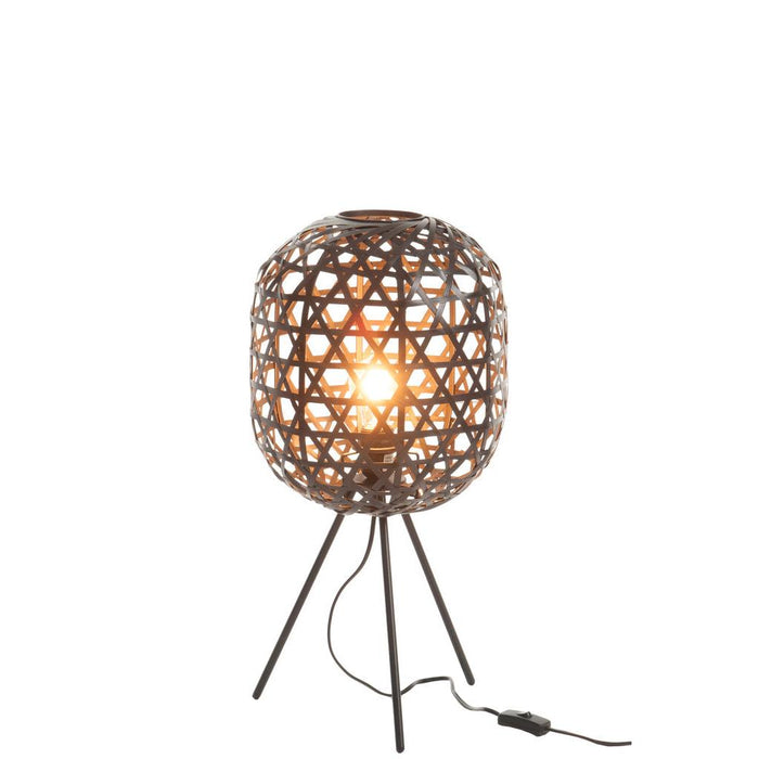Tafellamp Zwart Metaal Rond 29 cm-Tafellampen-J-Line