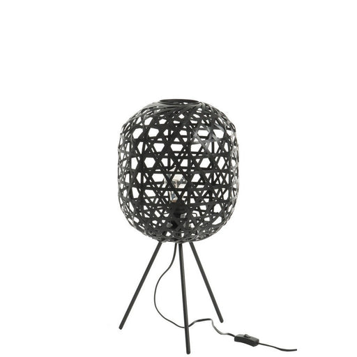 Tafellamp Zwart Metaal Rond 29 cm-Tafellampen-J-Line