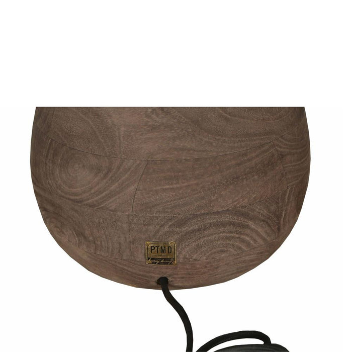 Tafellampen Peake Bruin Mangohout Rond Tafellamp Low-Tafellampen-PTMD