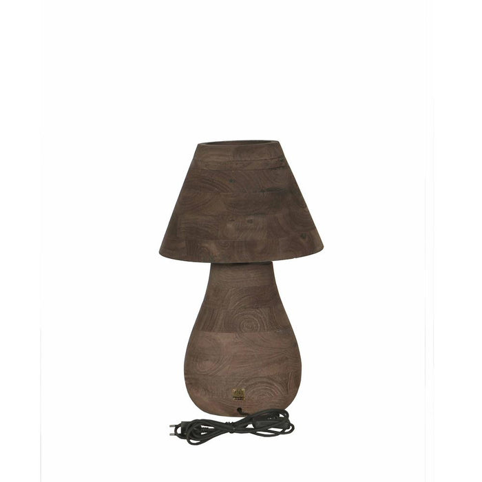 Tafellampen Peake Bruin Mangohout Rond Tafellamp Low-Tafellampen-PTMD