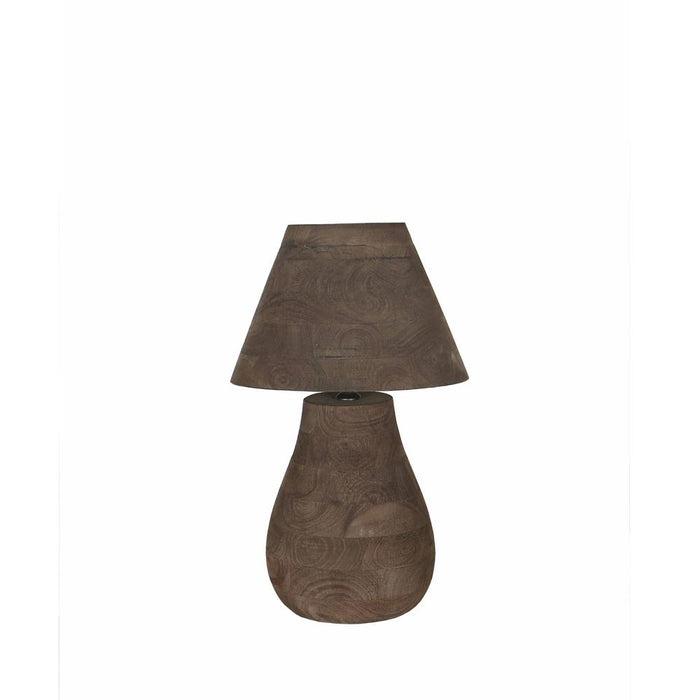 Tafellampen Peake Bruin Mangohout Rond Tafellamp Low-Tafellampen-PTMD