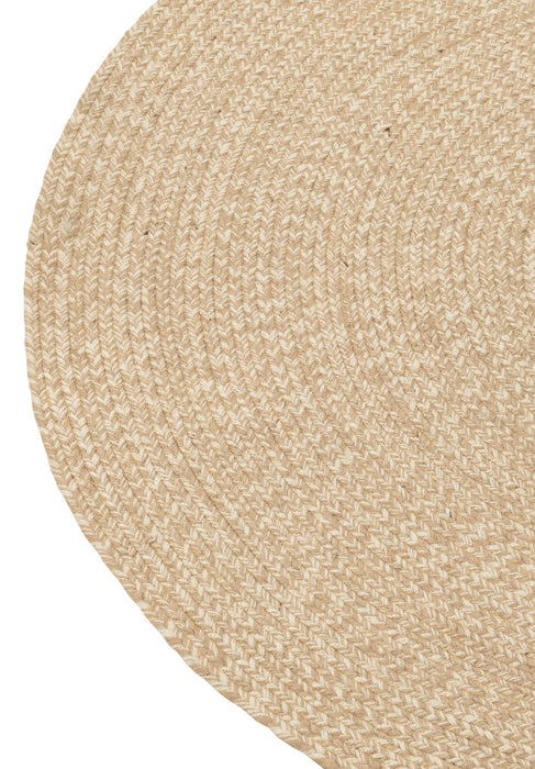 Tapijt Miami outdoor polyester naturel/wit small-Ronde vloerkleden-J-Line