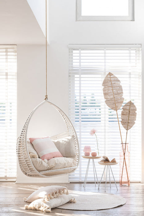 Tapijt Miami outdoor polyester naturel/wit small-Ronde vloerkleden-J-Line