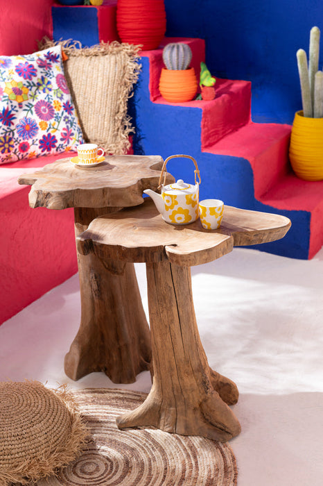 Tapijt Rond maïs beige/bruin-Ronde vloerkleden-J-Line