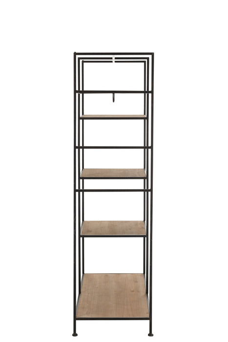 Textlel Rack Metal/Wood Black-Vakkenkasten-J-Line