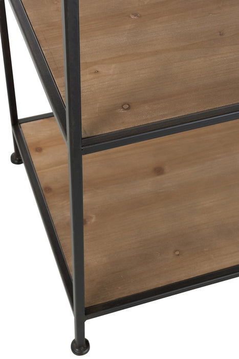 Textlel Rack Metal/Wood Black-Vakkenkasten-J-Line