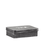 Theedoos Antiek Zwart Metaal - 27x19x8 cm-Opbergdozen en manden-LABEL51
