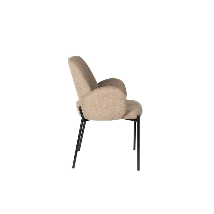 Tjarda Stoel | Bruin | met zwarte poten-Eetkamerstoelen-Creating Home