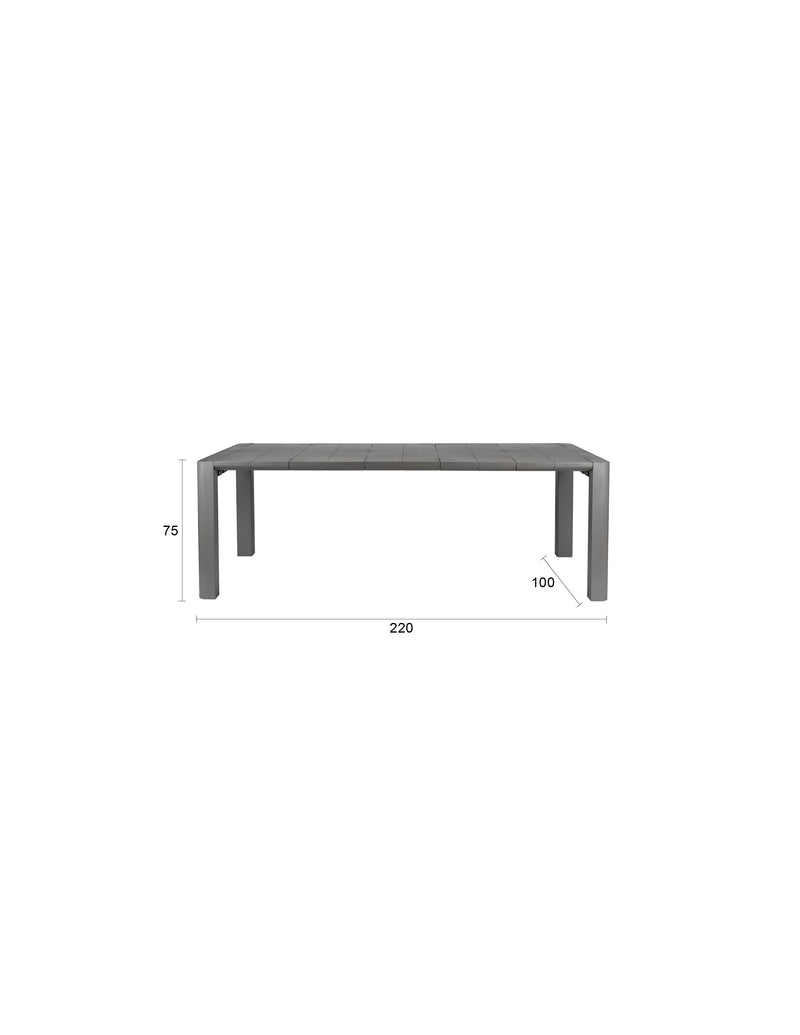 Tuinmeubel Alban 220x100 Steel Grijs 220x100 cm-Tuinmeubels-Creating Home
