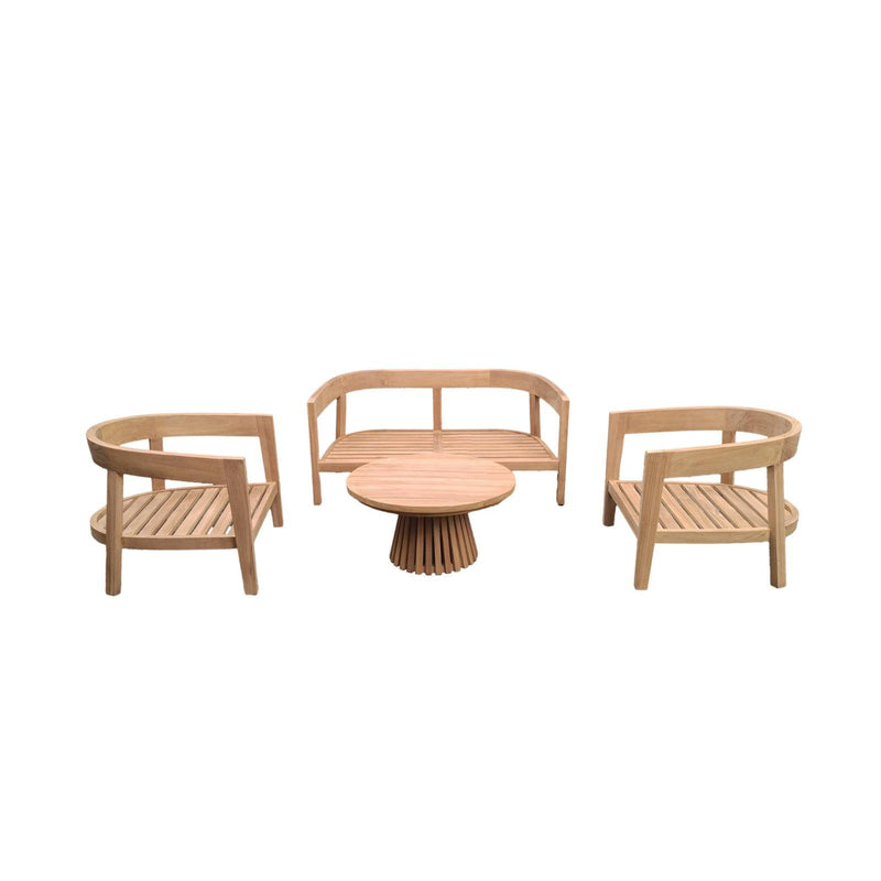 Tuinmeubel Bilbao Tuinset Teakhout Naturel hout 148x80 cm-Tuinmeubels-Livingfurn