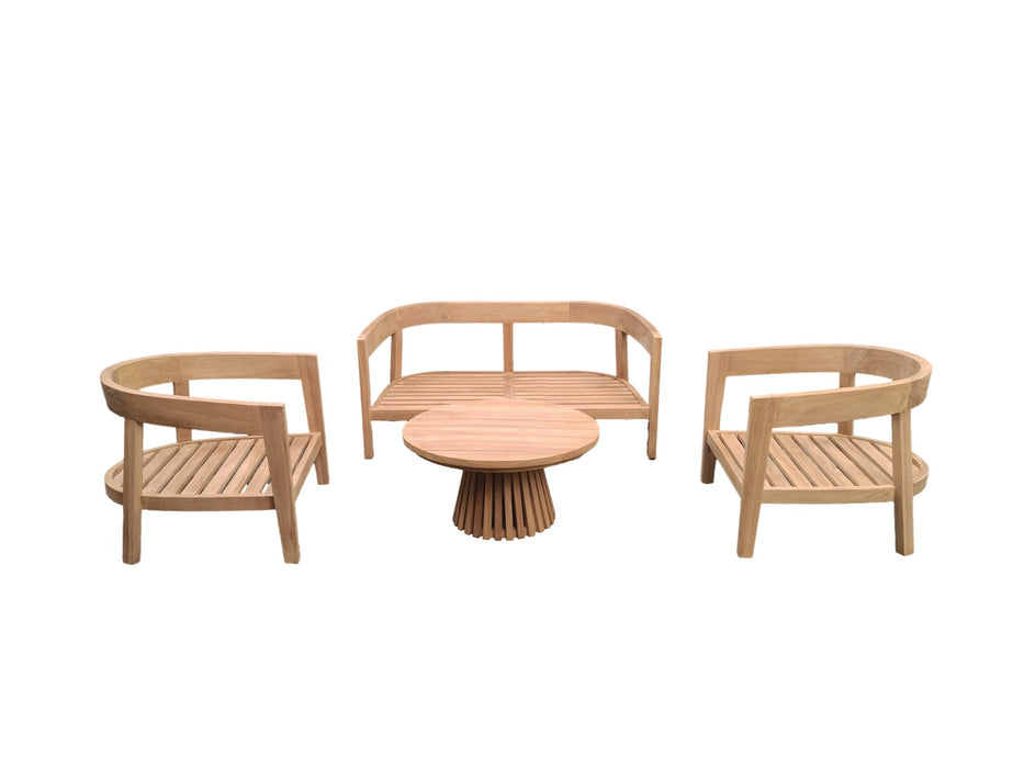 Tuinmeubel Bilbao Tuinset Teakhout Naturel hout 148x80 cm-Tuinmeubels-Livingfurn